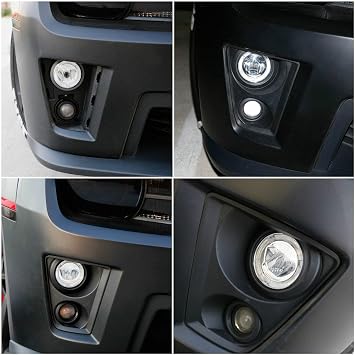 iJDMTOY Xenon White LED Daytime Running/Fog Lamps Compatible with Jeep Wrangler JK Grand Cherokee Dodge Charger Magnum, (6) XP-G LED Lights as Halo DRL & (1) 10W XB-D LED Light as Fog Light