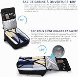 LIGSAN Bagaglio a Mano 55x40x20 Zaino da Viaggio Aereo Grande 44L Borsa da Cabina per Voli Donna Uomo Valigia Cabina 18 Pollici Zaino Porta PC per Trekking Lavoro, Antifurto, Nero - 4