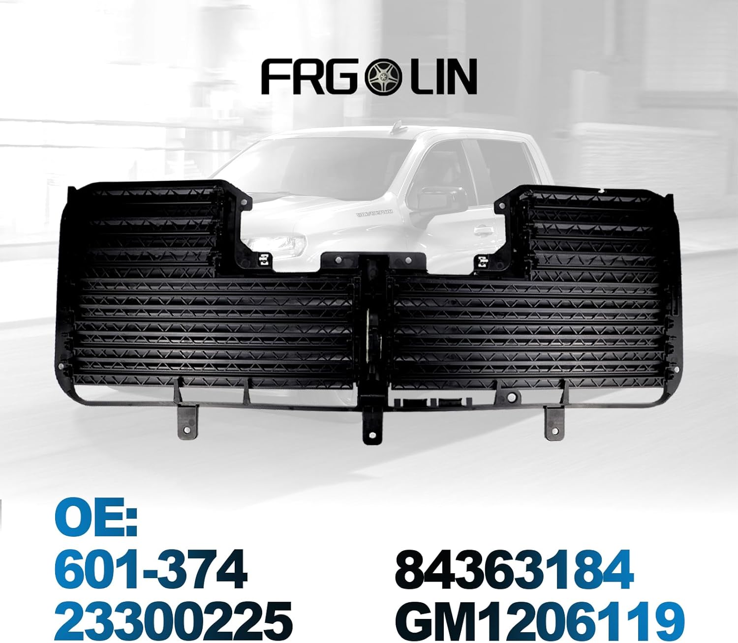 Radiator Shutter Assembly Compatible with GMC Sierra 1500 2017 2018 2019 Chevy Silverado 1500 2017 2018 Replaces ‎84363184 601-374