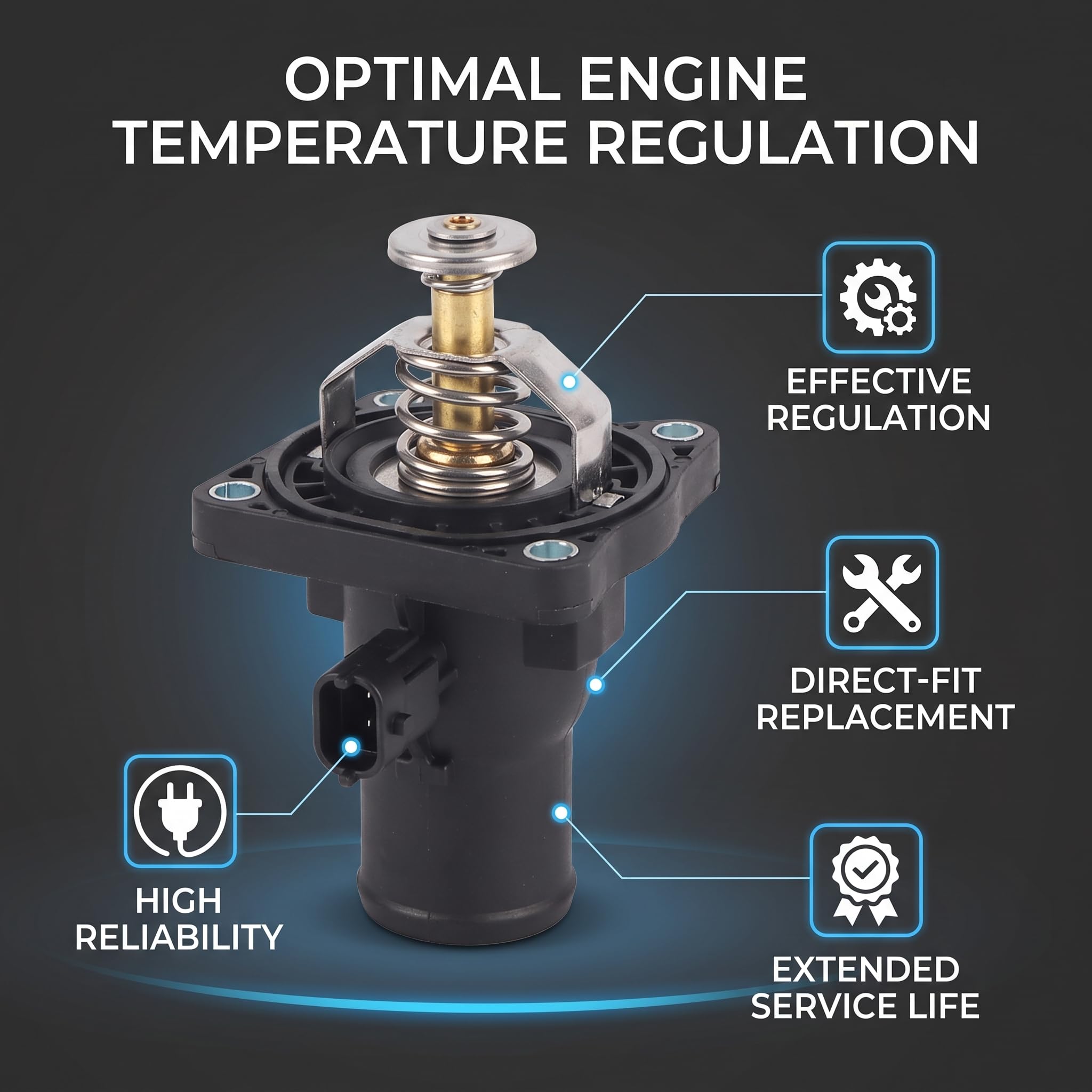 Aramox Termostat z Obudową compatible with Opel Aveo J, Insignia, Mokka, Zafira