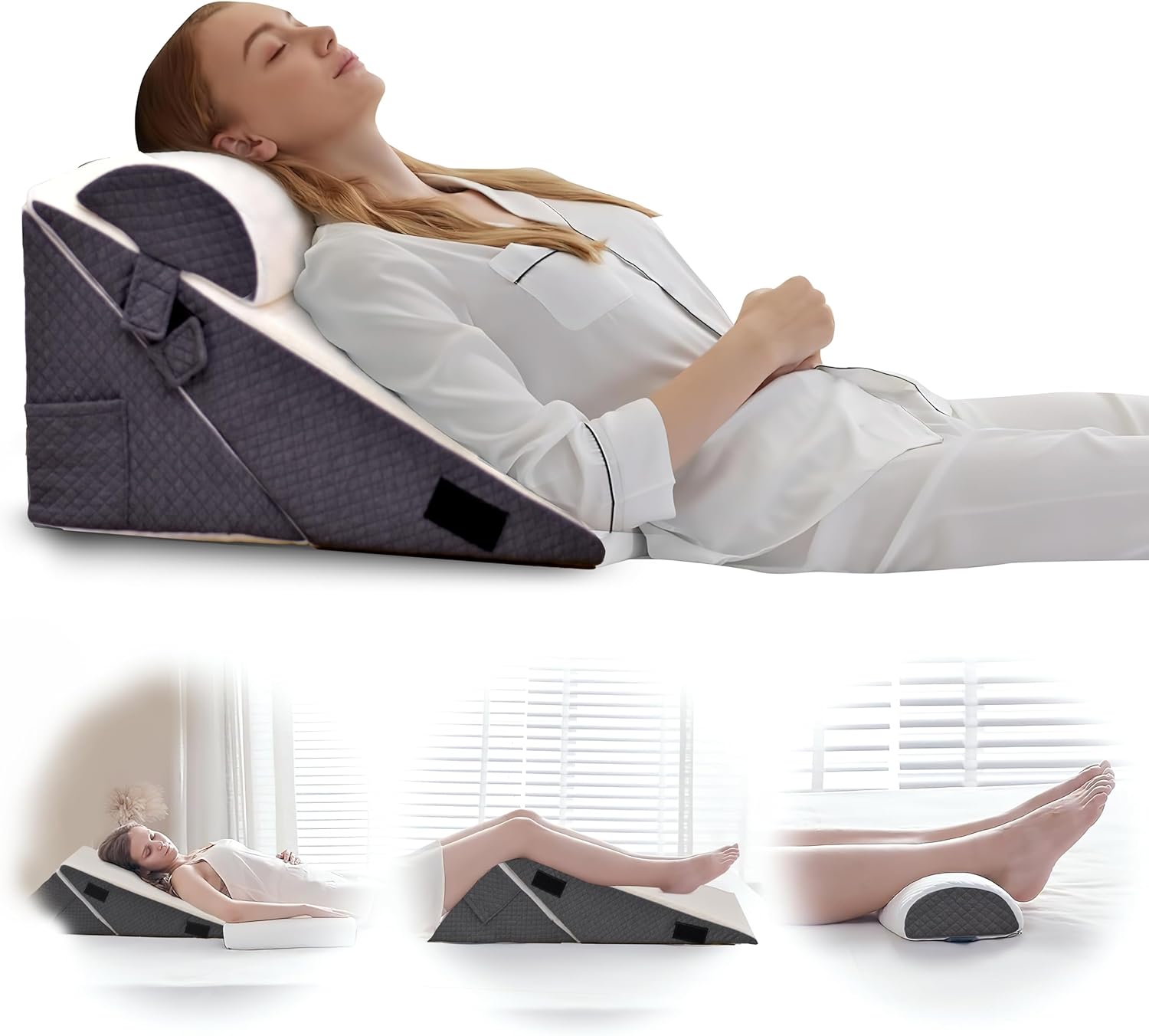 LJA PRIME Premium Orthopedic Bed Wedge Pillow for Sleep Apnea Bed Wedge Pillow