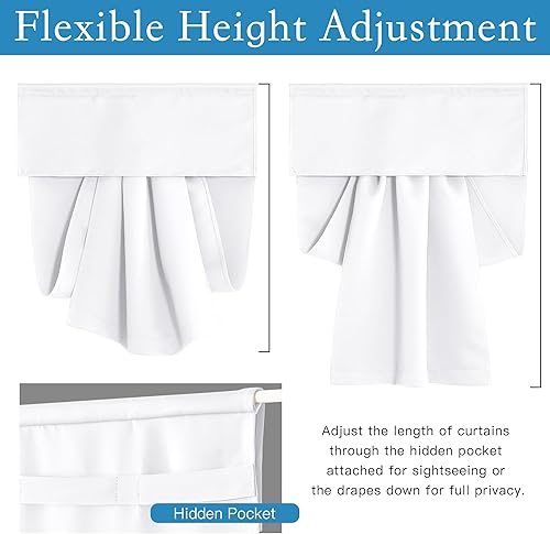 Miniatura 6 de RYB HOME Cortinas de puerta francesa de privacidad, longitud autoadhesiva, longitud ajustable, cortinas de ventana para puerta Tricia, patio, puerta