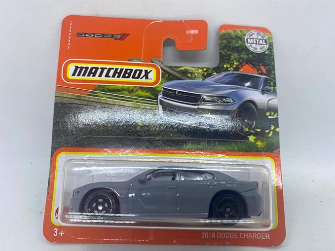 2018 Dodge Charger Grey Matchbox Metal 2021 55/100 (kurze Karte)