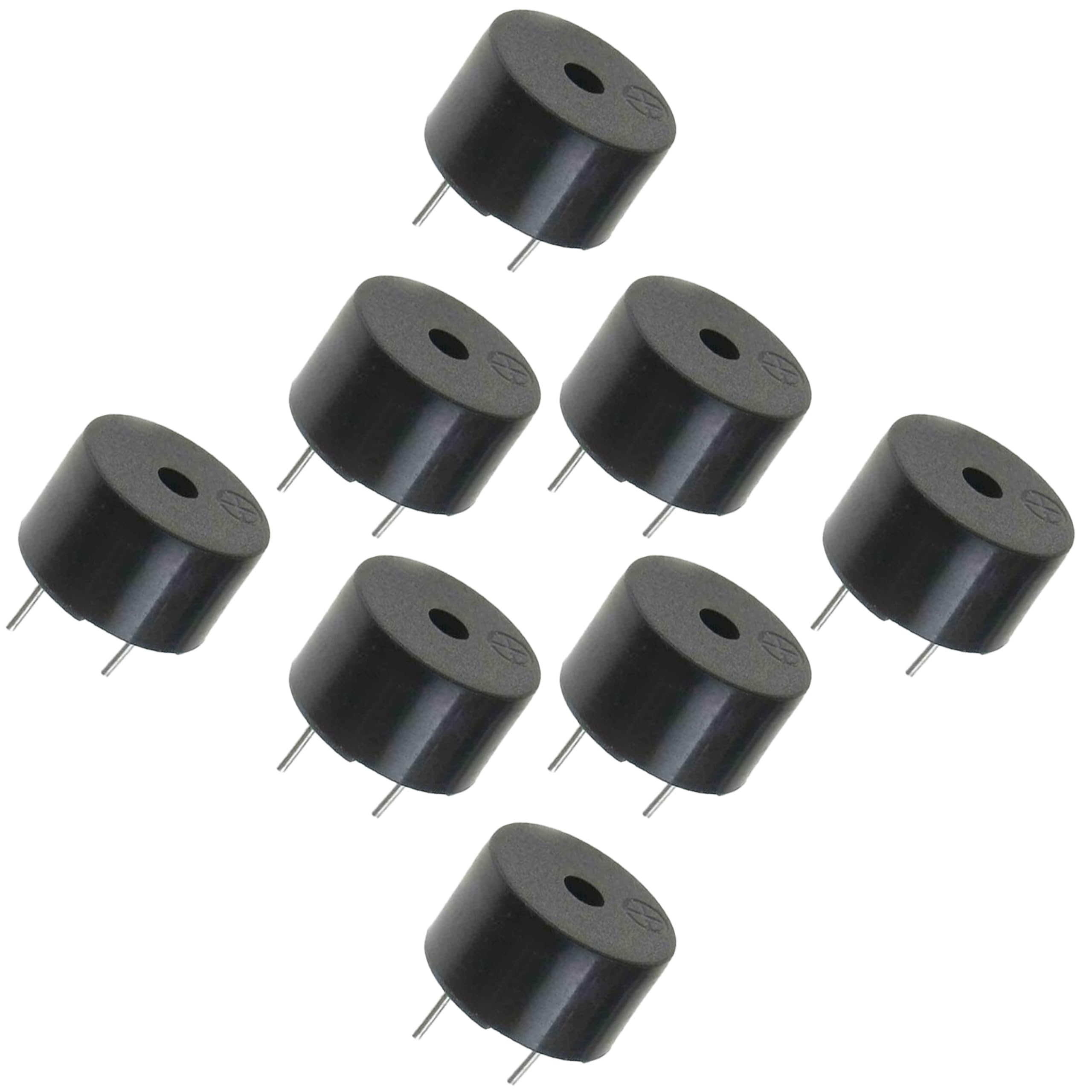 8 Pack 12VDC, 85dB 4000Hz Piezo Buzzer, Sealed, 0.54