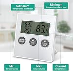 ORIA Refrigerator Thermometer, Digital Fridge Thermometer with High Low Temperature Alarm, Freezer Thermometer for Kitchen, Home, Restaurants (Pack of 2)