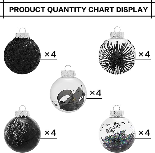 Miniatura 3 de Juego de adornos de Navidad de 2.76 pulgadas, 30 piezas inastillables decorativas colgantes con relleno delicado, bolas de árbol de Navidad