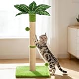 XiaZ Cat Scratching Post 34'' Tall, Durable Cat Scratch Tree Tower for Indoor Kitty with Extra Wide 15.8