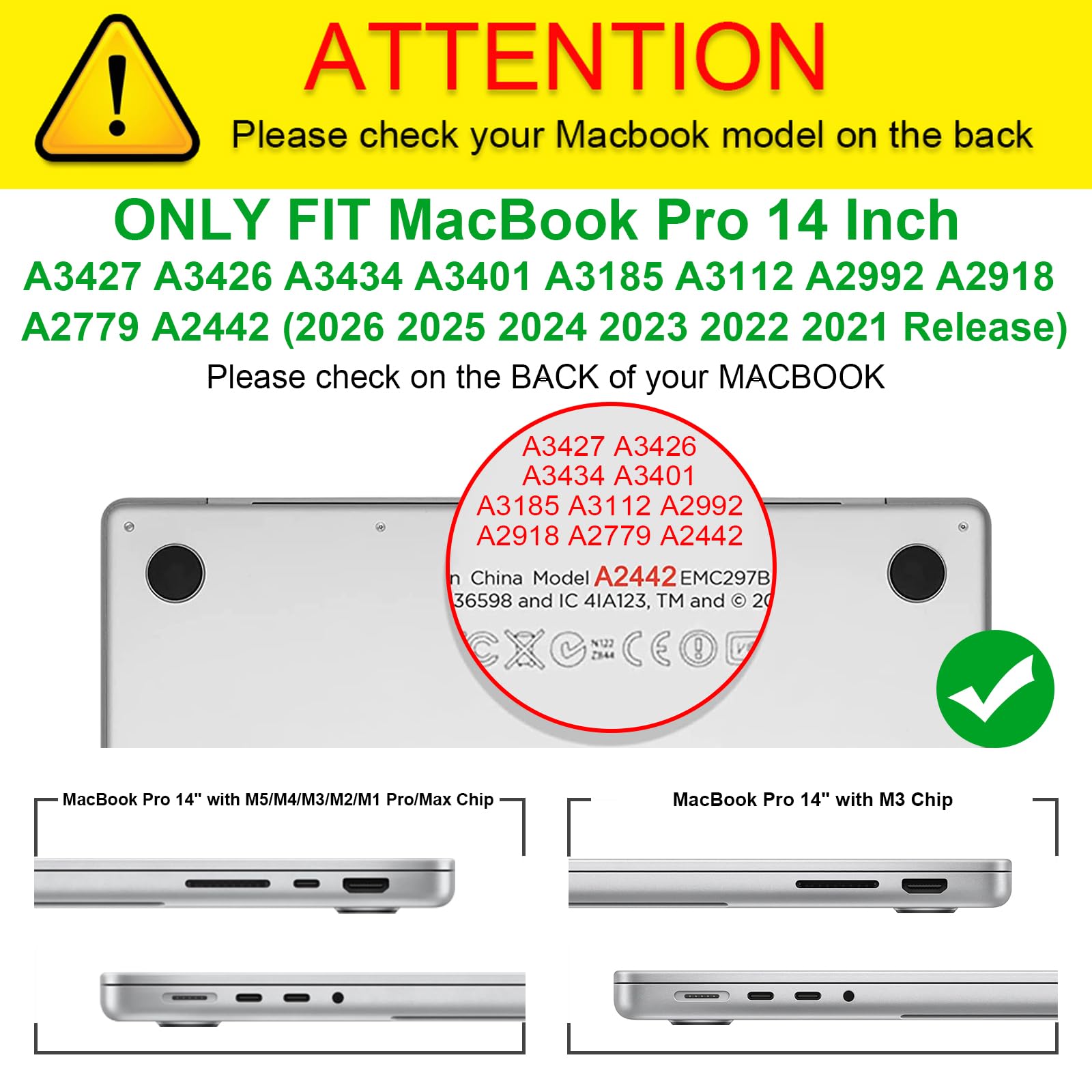 FINTIE Coque Hybride Compatible MacBook Pro 14 Pouces M5 M4 M3 M2 M1 Pro/Max 2026-2021, Etui Rigide Robuste Housse Bords Antichoc Noir