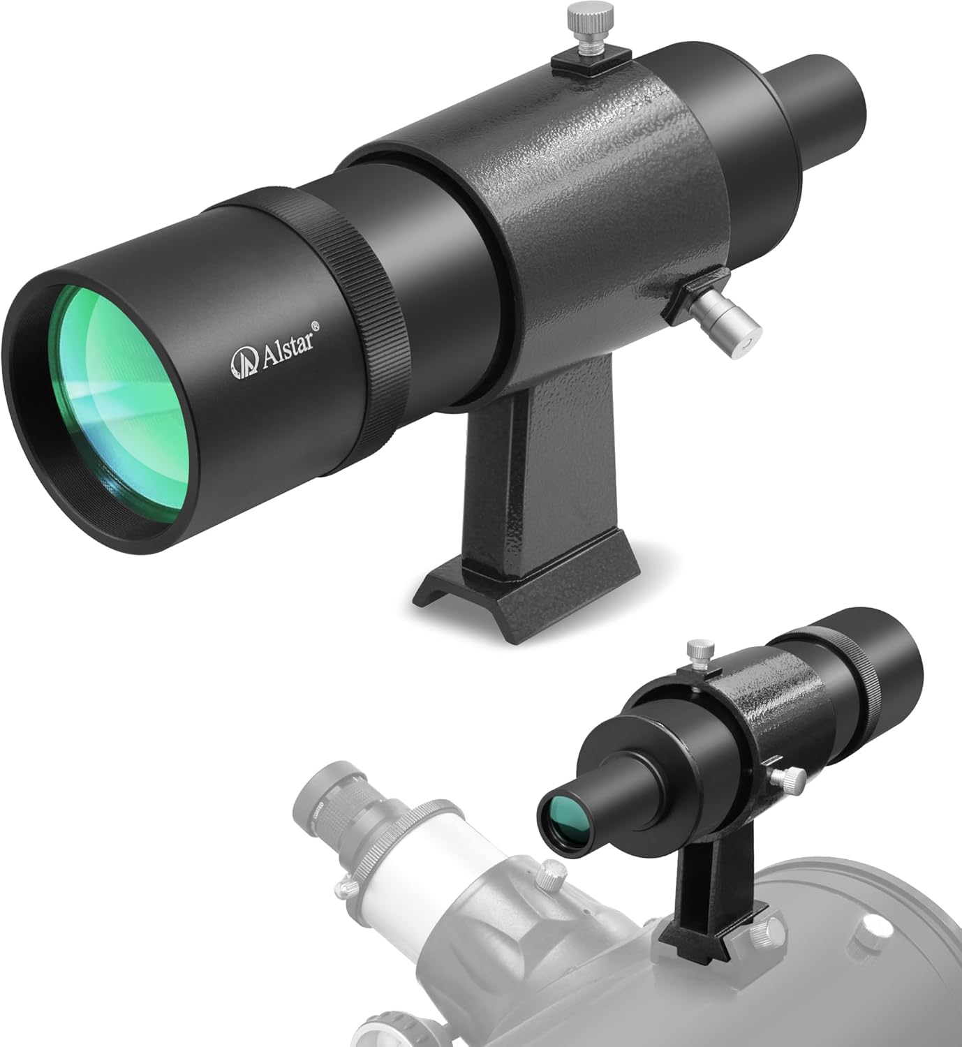 Alstar Finder Scope, 9x50 Finderscope Provides Not-Corrected Image Both a Bright Image and Comfortable Viewing for Astronomy Telescopes, Fully Multi-Coated Optics Adjustable Bracket