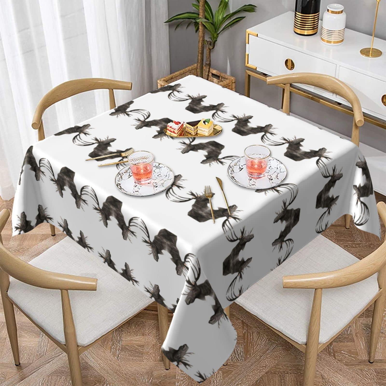 Lawenp Square Wrinkle-Free Table Cloth Cover Table Decorative for Wedding Dinning Party Banquet Tabletop