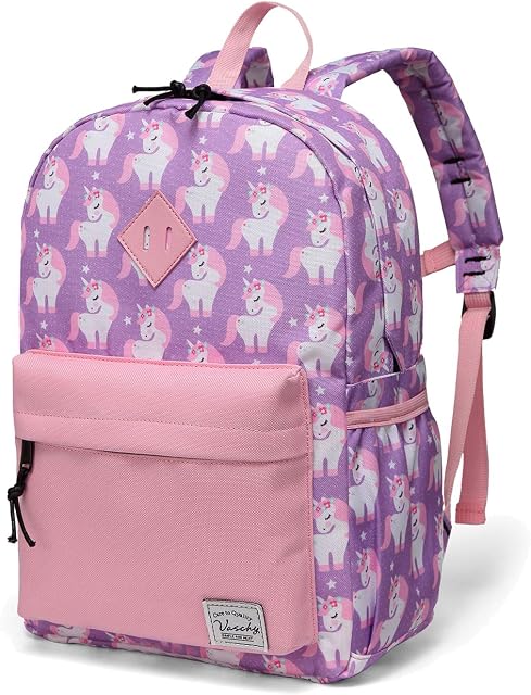 VASCHY Kids Backpack Girls, Children's Backpack Unicorn Toddler Backpack Girls School Backpack with Chest Buckle