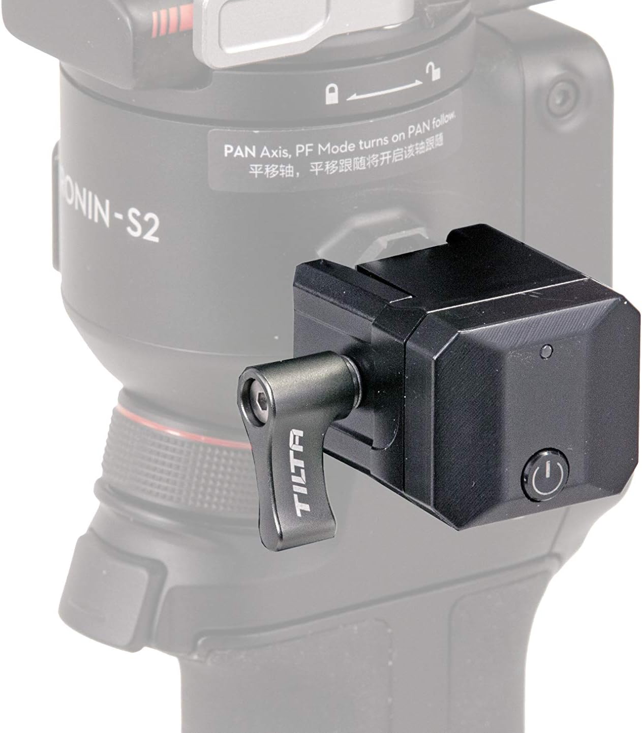 Tilta Wireless Control Receiver Module attached to a DJI Ronin gimbal