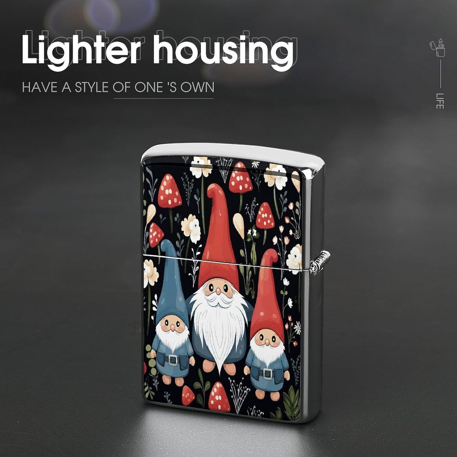 Cute Gnomes Metal Lighter Case Cover Lighter Sleeve