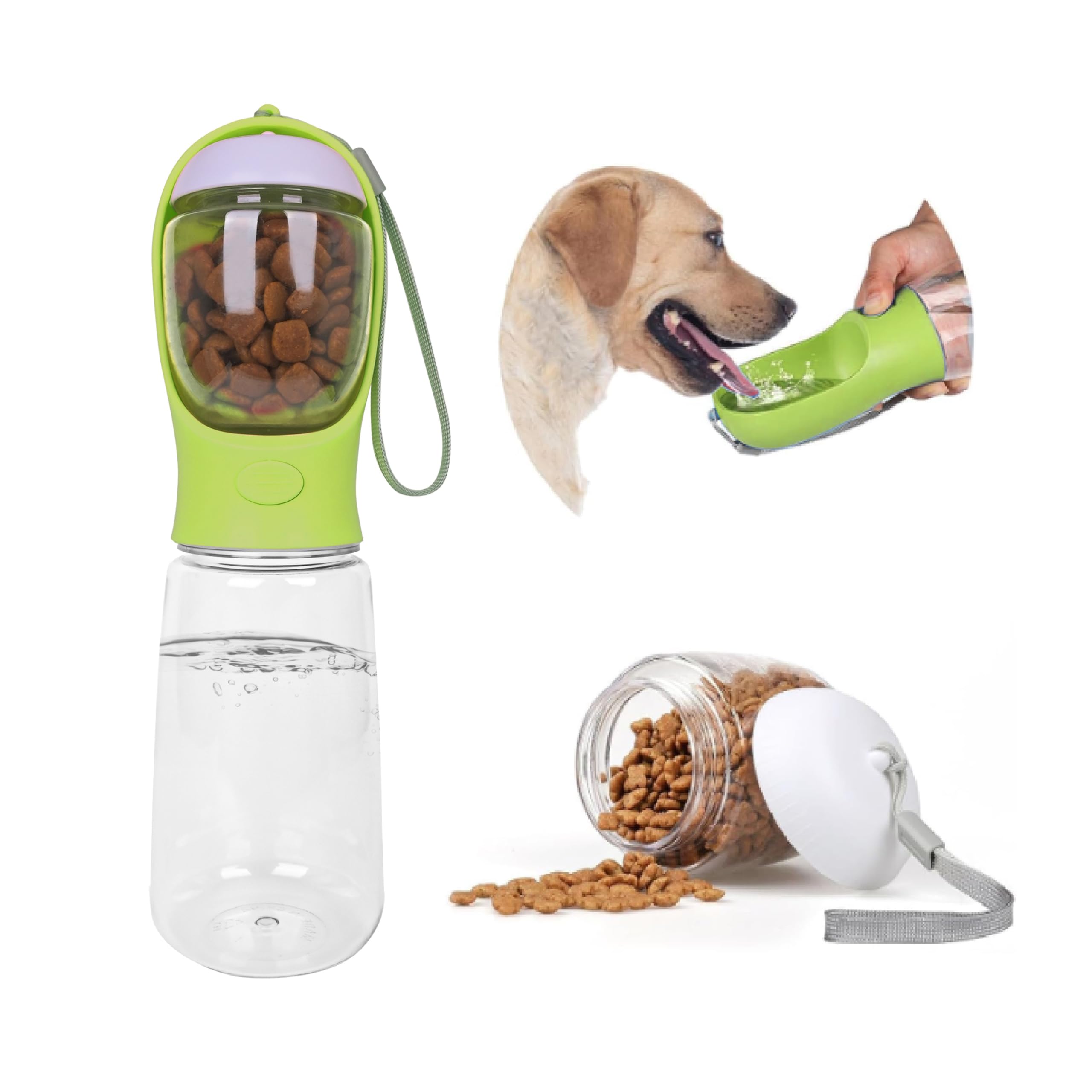 Blonviz Dog Water Bottle, 2 in 1, Leak Proof Portable Pet Water Bottle with Food Container, Outdoor Portable Water Dispenser for Dog, Puppy Supply for Walking, Hiking, Camping, Travel (Green) (B0D9Y53JY7) Amazon Price History, Amazon Price Tracker