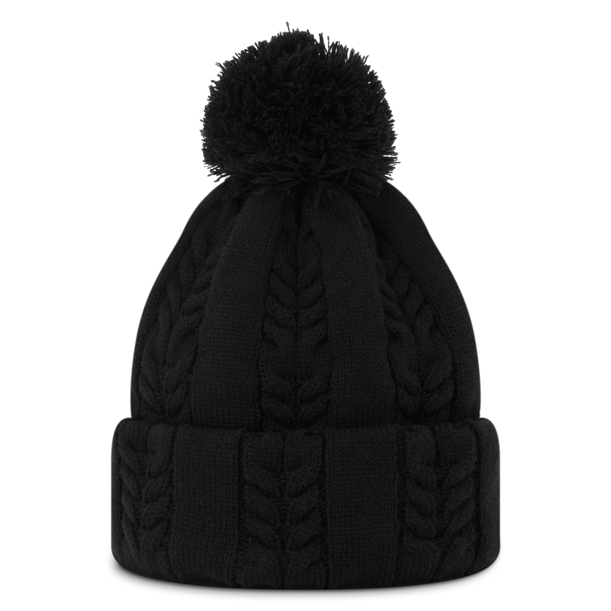 Footjoy Womens Cable Knit Beanie Cold Weather Hat, Black, 1 EU