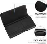 Mopaclle Holster de téléphone avec clip ceinture pour iPhone 17 Pro 16 Pro15 Pro 15 14 Pro 14 13 Pro 12 11 Galaxy S25 S24 S23 S22 S21 S20Leather Coffret de porte-bouchon pour téléphone cellulaire -Noir