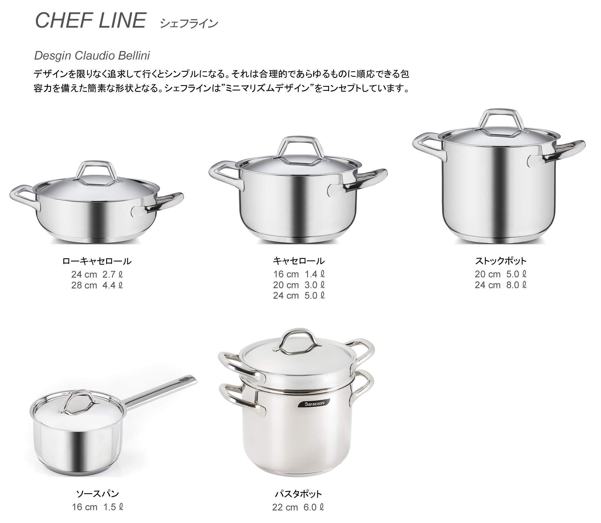Amazon｜Barazzoni 蓋付 キャセロール 20cm CHEF LINE ステンレス
