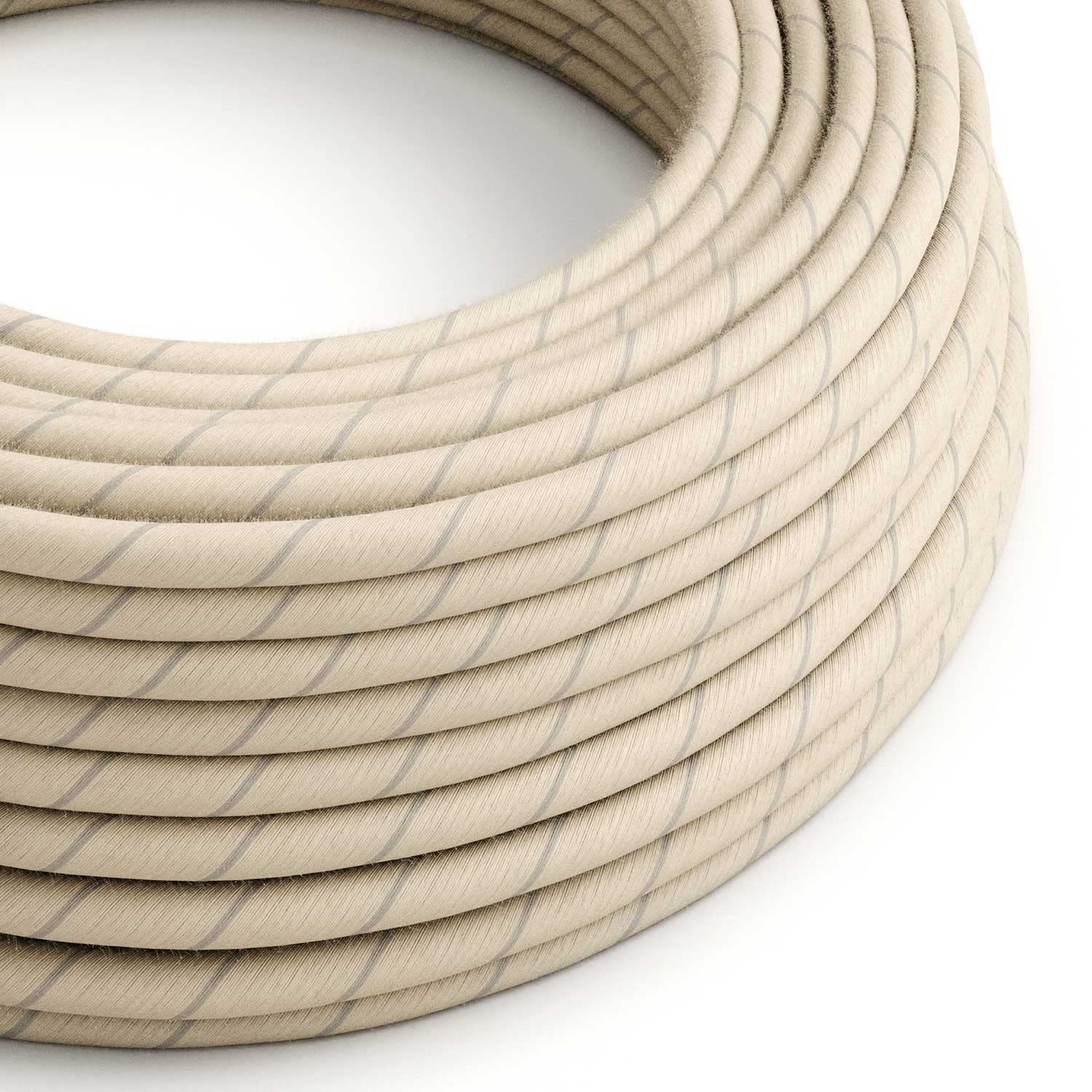 creative cables Cavo Elettrico Rotondo Vertigo Rivestito in Cotone e Lino Avena ERD23-10 Metri, 2x0.75