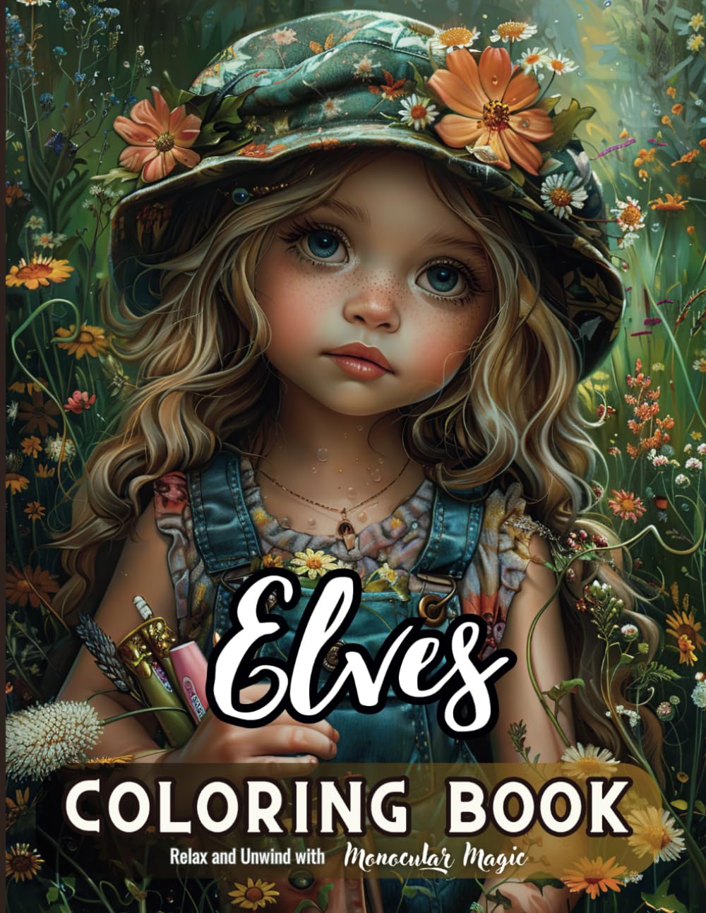 Elves Coloring Book for Adults: Greyscale coloring pages for Adults for Relaxation and Stress Relief by Monocular Magic