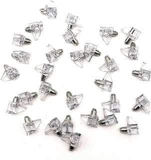 30pcs Clear Plastic 5mm Shelf Pins, 3/16 Cabinet Shelf Support Pegs for Kitchen Cabinets Bookcase Shelves Cupboard (Transparent)