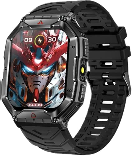 Reloj inteligente resistente con llamadas Bluetooth, asistente de voz AI, monitor de frecuencia cardíaca y presión arterial, múltiples modos