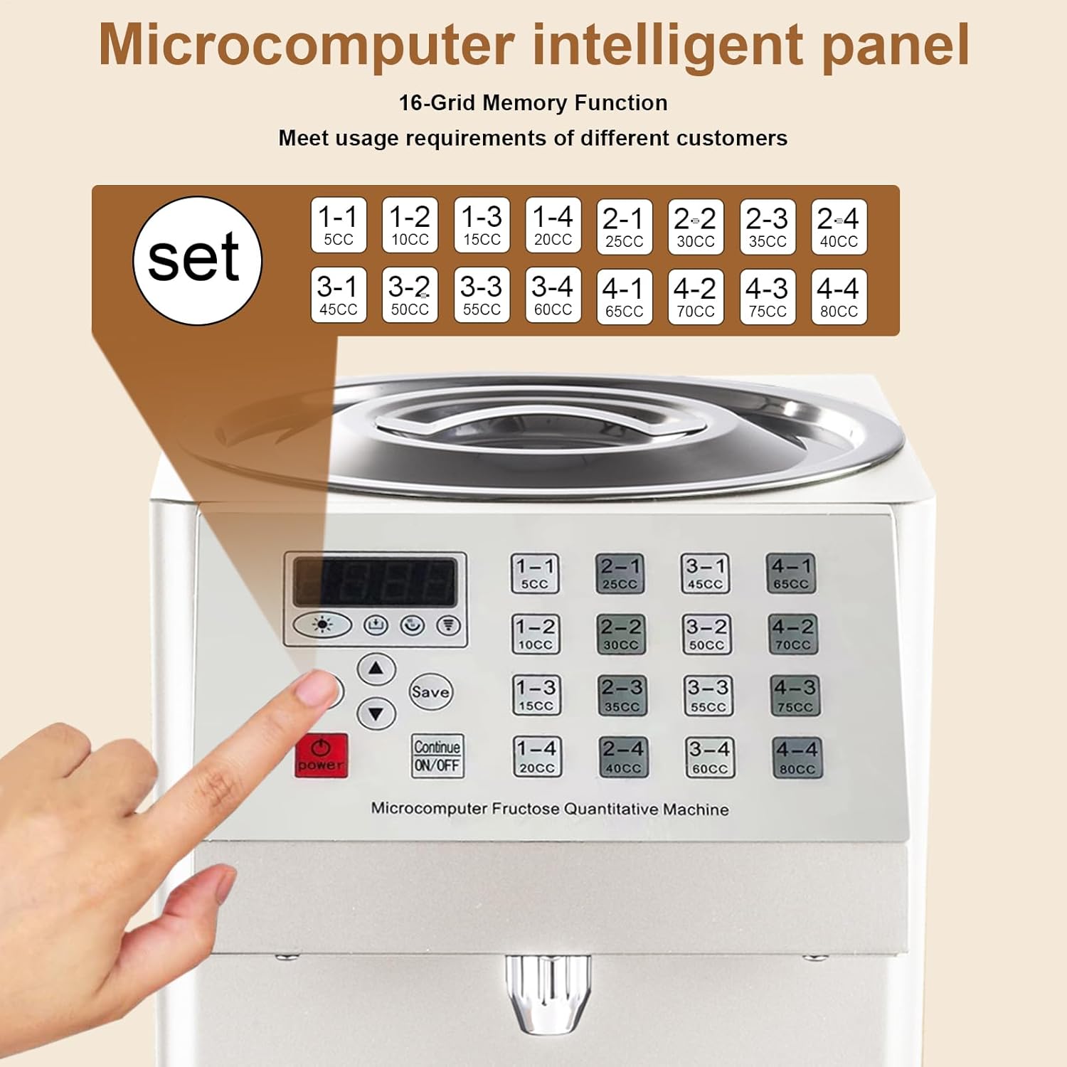 Automatic Syrup Dispenser,Fructose Quantitative Machine | Coffee Bubble Tea Milk Tea Equipment for Tea Shop, Hotel, Bakery