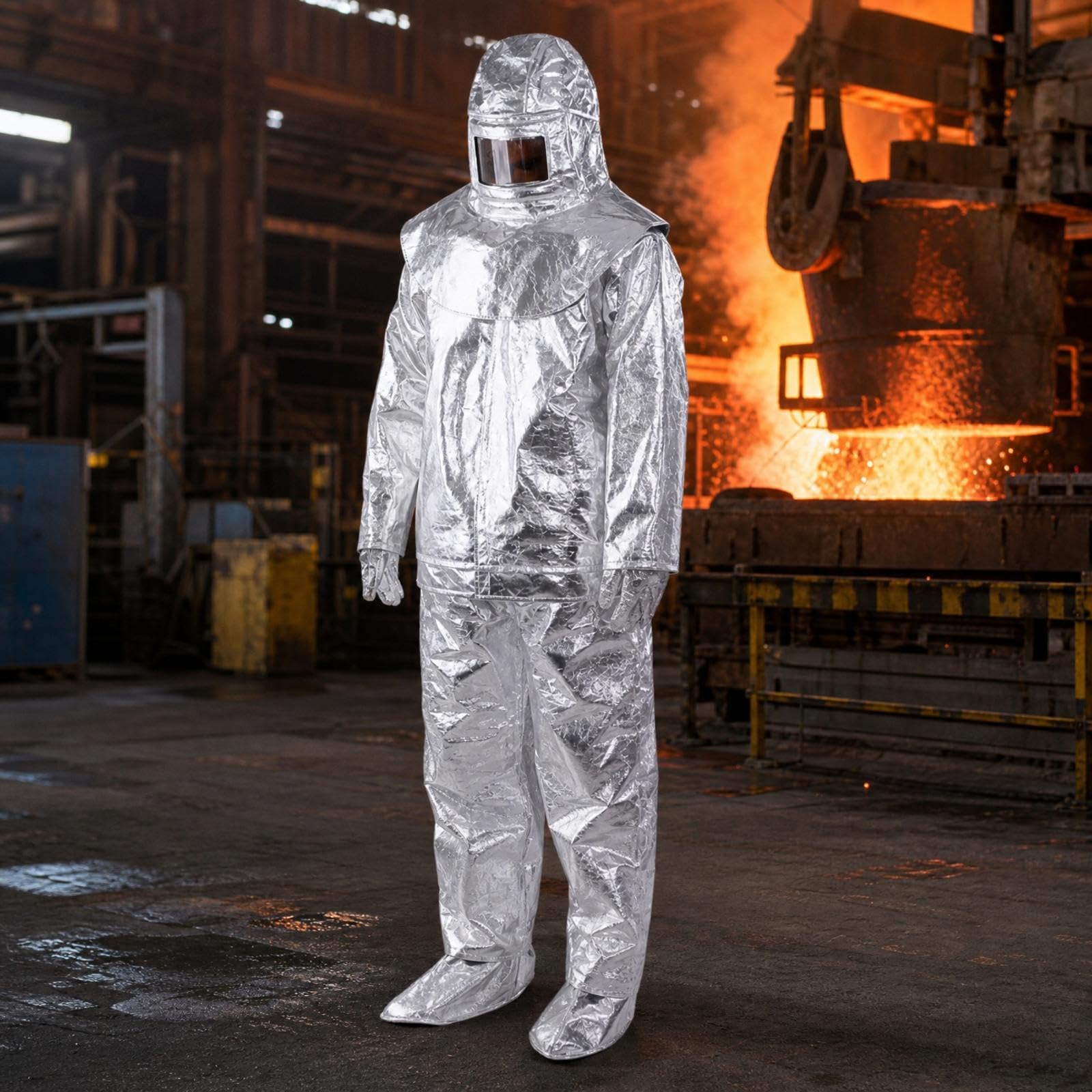 Ropa Trabajo Ignífuga, Uniforme Bombero Radiación Anti Térmica Fábrica Vidrio, Planta Química, Barco