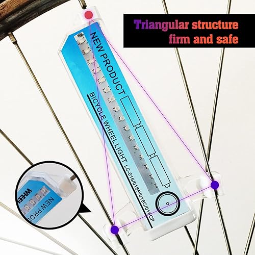 Miniatura 4 de Luces de rueda de bicicleta, luces de rueda de bicicleta para conducción nocturna, reflector de radios de bicicleta, impermeable, 2 modos de