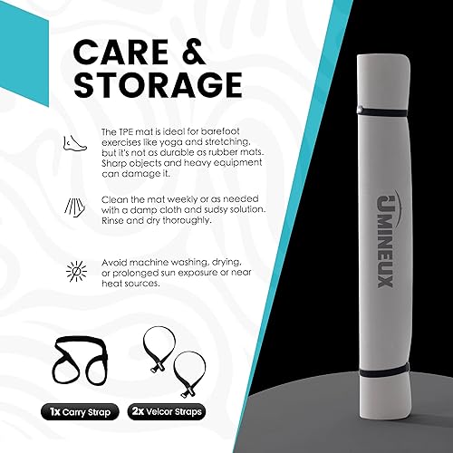 Miniatura 6 de UMINEUX Tapete de yoga grande para hombres y mujeres de 1/4 y 2/5 pulgadas, extra grueso, TPE para entrenamiento en casa, gimnasio, antideslizante,