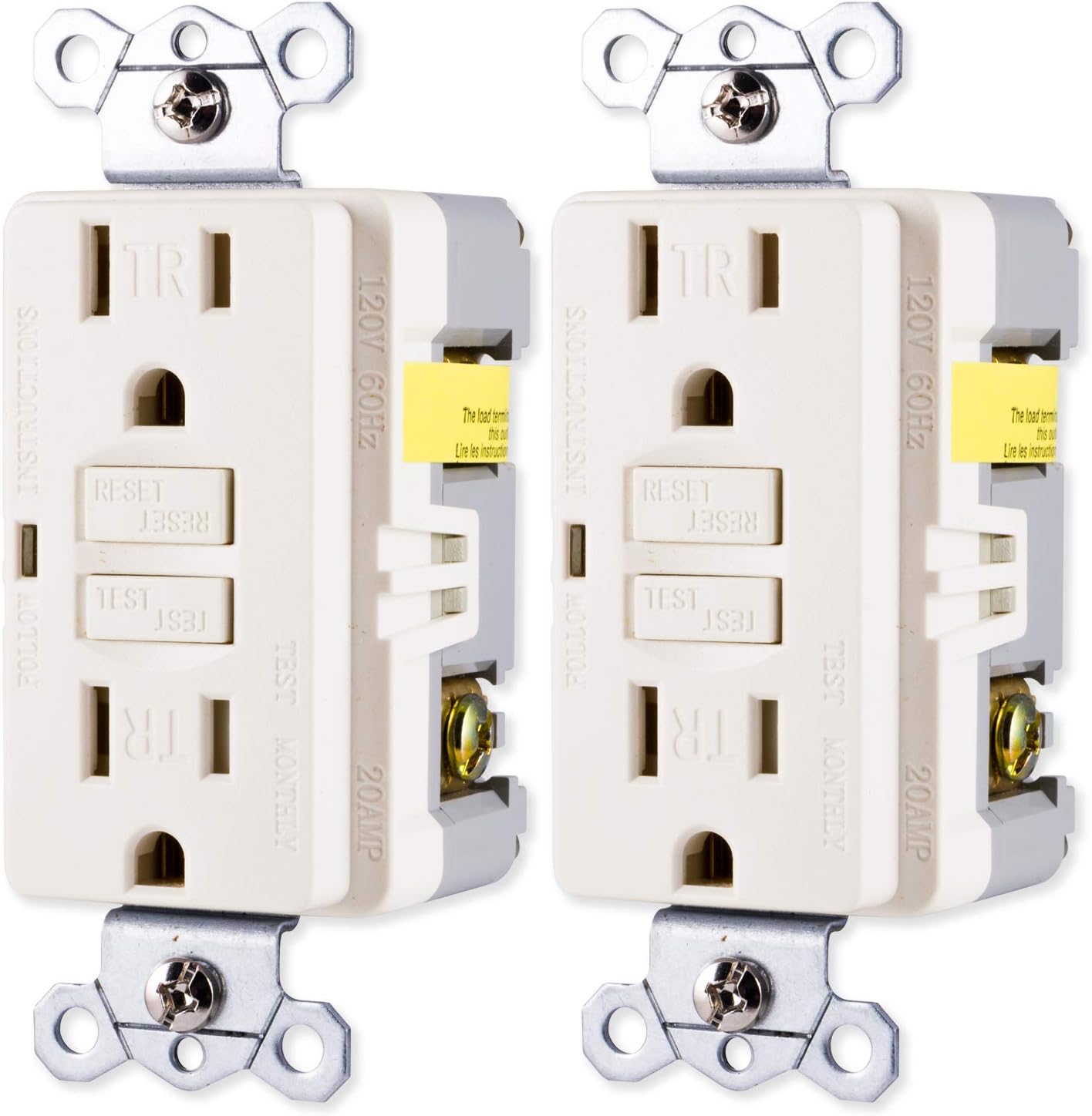 GE 15A GFCI Receptacle, Tamper Resistant, UL Listed, 120V, SelfTest