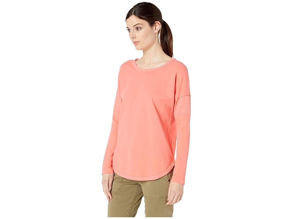 

Mod-o-doc Cotton Interlock Crew Neck Pullover with Back Neck Lacing (Melon) Women's Clothing, Orange