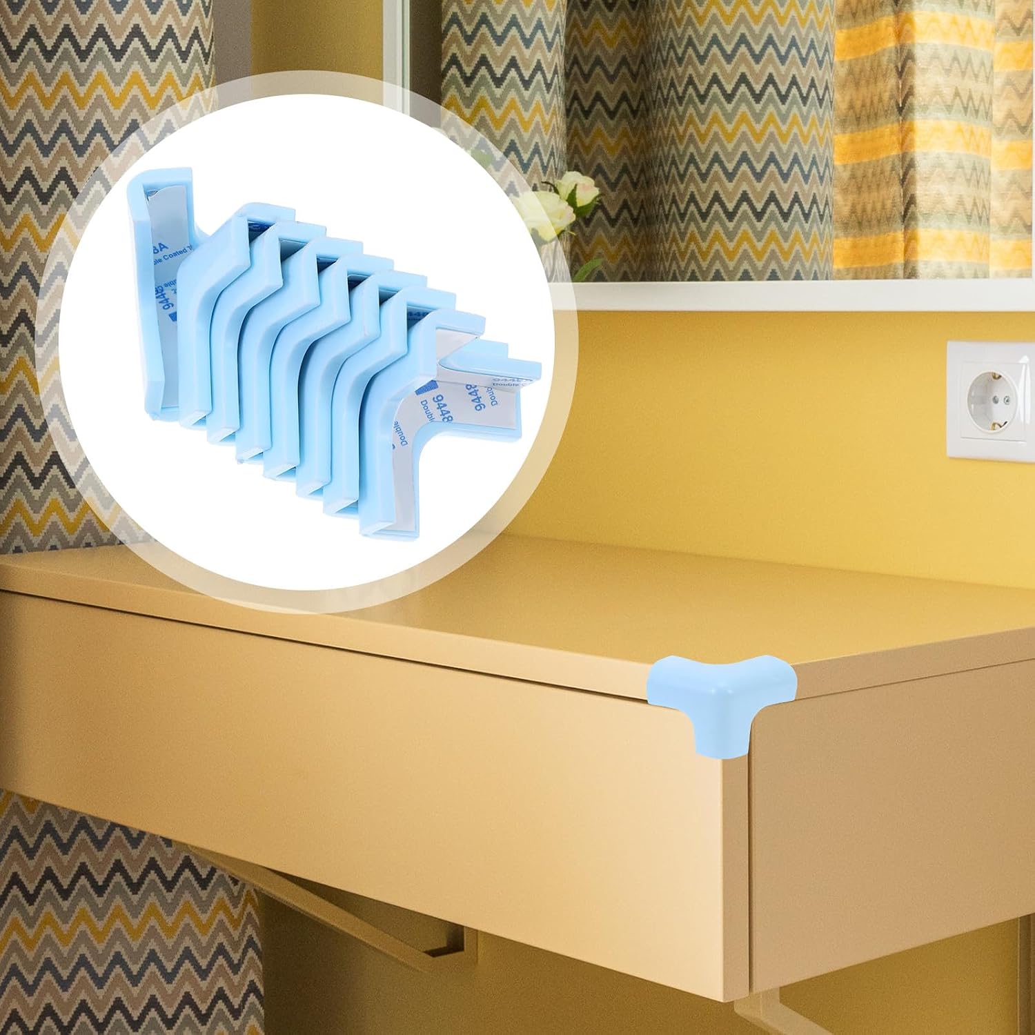 8pcs Blue Silicone Furniture Corner Guards Safety Edge Protectors for Table Corner Pads Bumper Guards Furniture Cover