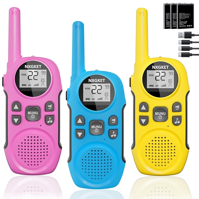 成人长距离对讲机三件套可充电双向无线电带手电筒适用于露营登山骑行