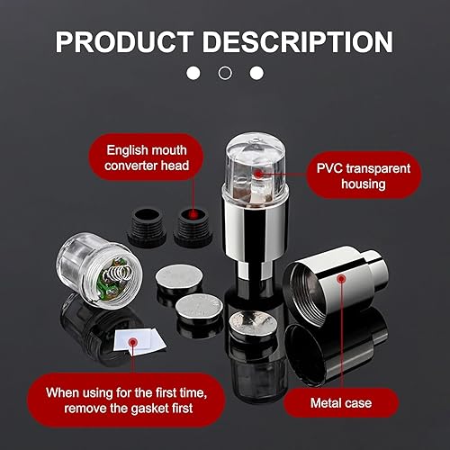 Miniatura 3 de ZKFAR 6 unidades de luz de tapa de vástago de válvula de cubo de rueda de automóvil, luz impermeable para válvulas de flash de neumáticos,