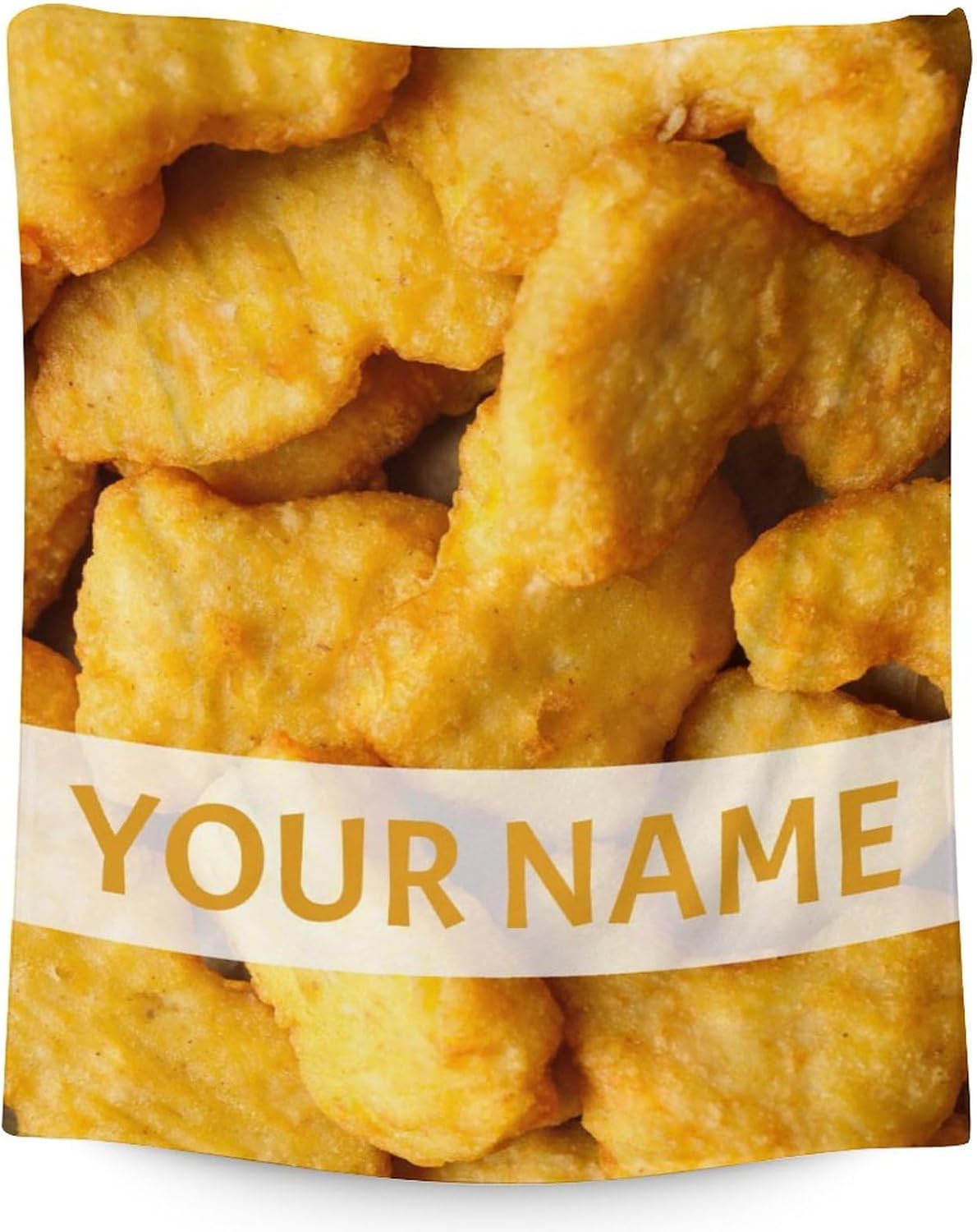 Custom Chicken Nuggets Blanket for Kids, Adults - 60x80 Inches Twin Size - Soft Fuzzy Warm Throws Gifts - Yellow Food Throw Blanket for Bed, Couch, Sofa
