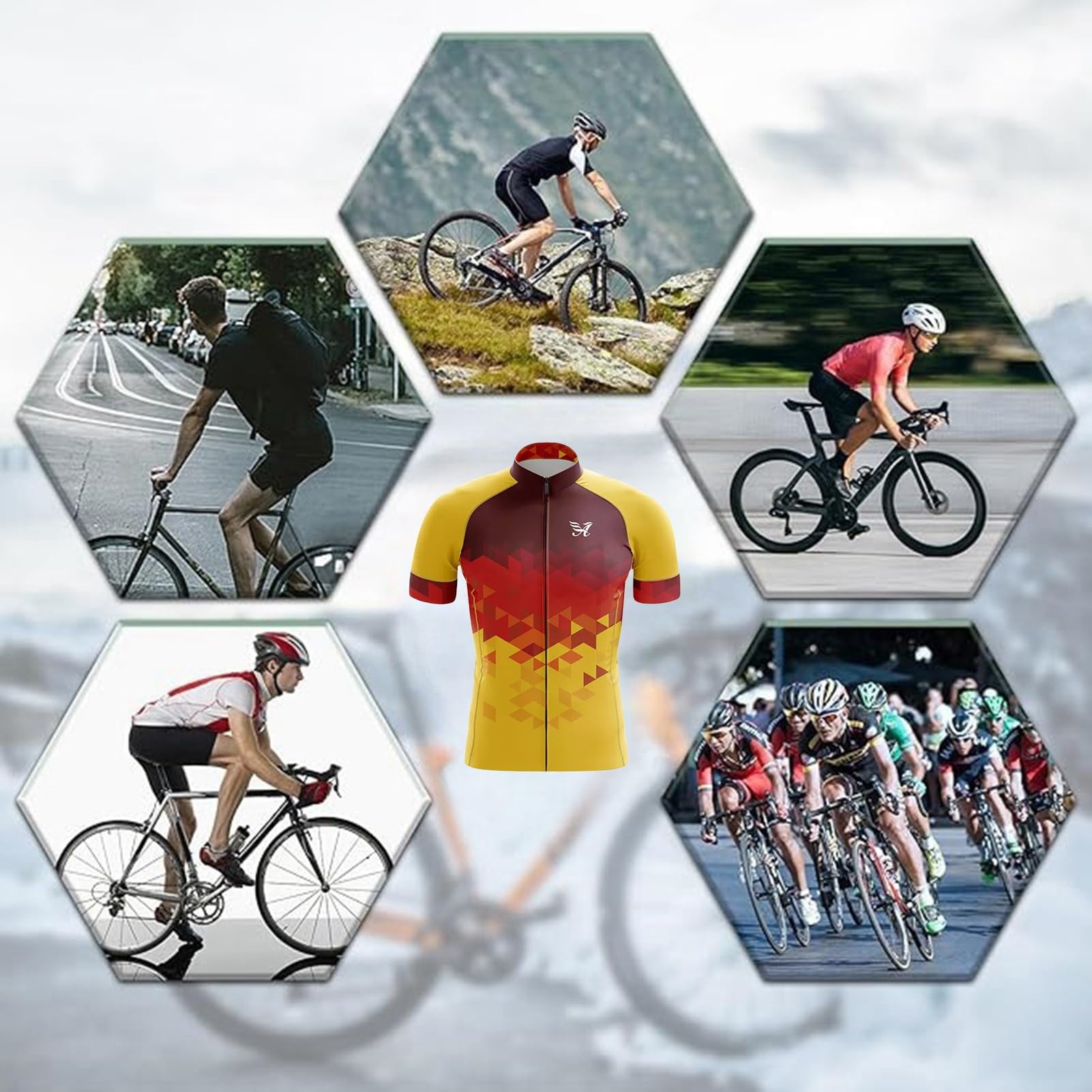Męska koszulka kolarska z krótkim rękawem z wyściełanymi żelowymi spodenkami 9D, szybkoschnąca oddychająca odzież rowerowa MTB, odzież MTB, wiosna lato