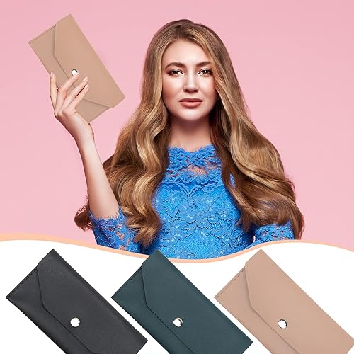 Miniatura 6 de Pletpet Bolsa de cuero sintético para dinero en efectivo, 3 sobres reutilizables para festivales de primavera, bodas, cumpleaños, graduación y