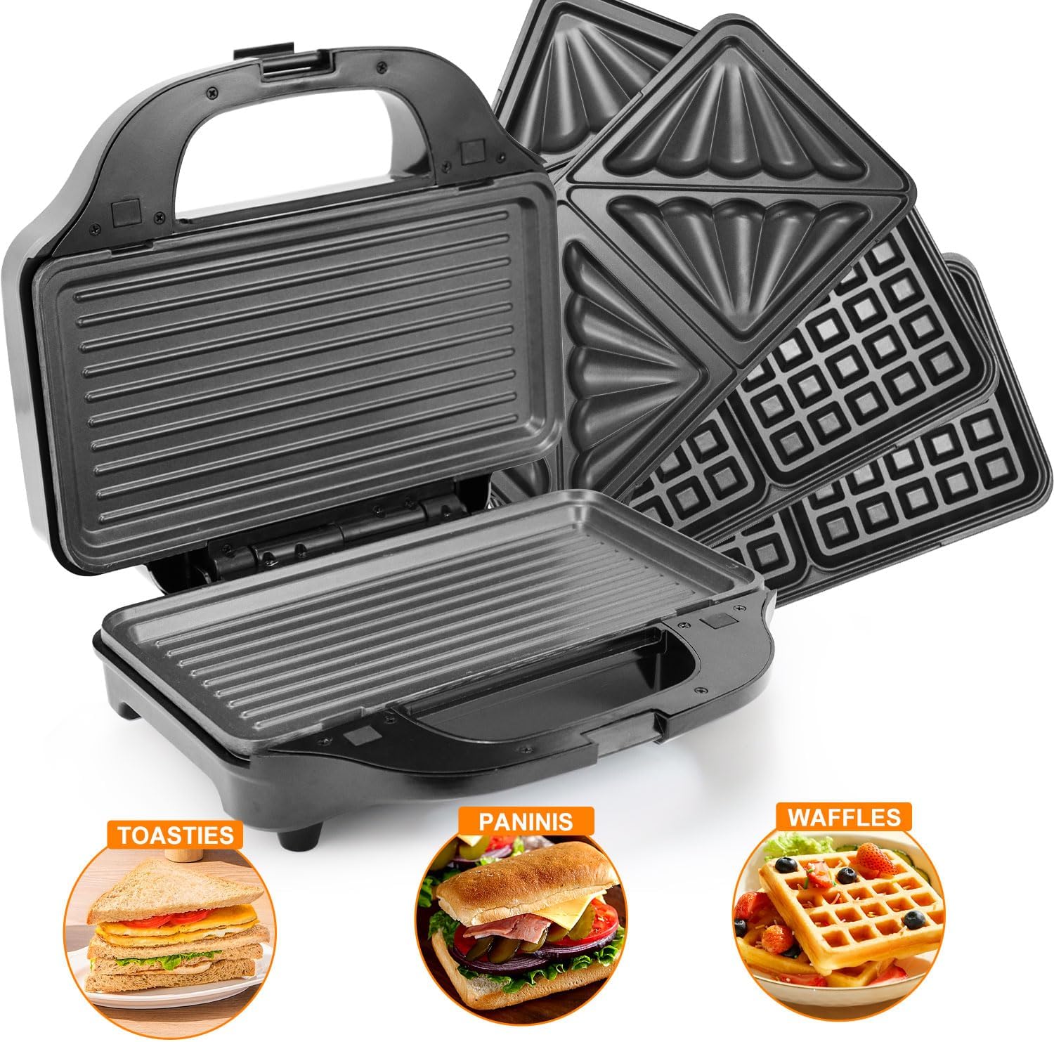SUPERLEX 3IN1 Sandwich Maker Panini Grill Waffle Press Griddle Plate