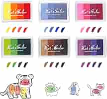 20 Tamponi Colorati XCOZU Per Timbri - Inchiostro Lavabile Per Impronte Digitali E Artigianato