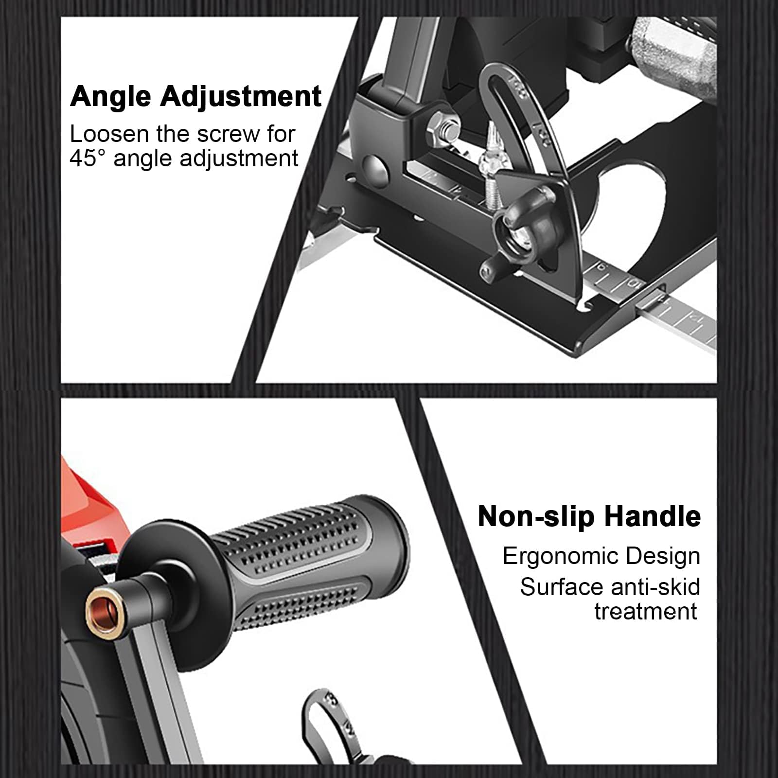 Kit de Soporte para Amoladora Angular 100-125 mm, Accesorios para Amoladora Angular, Ángulo Ajustable y Profundidad de Corte de 0-40 mm