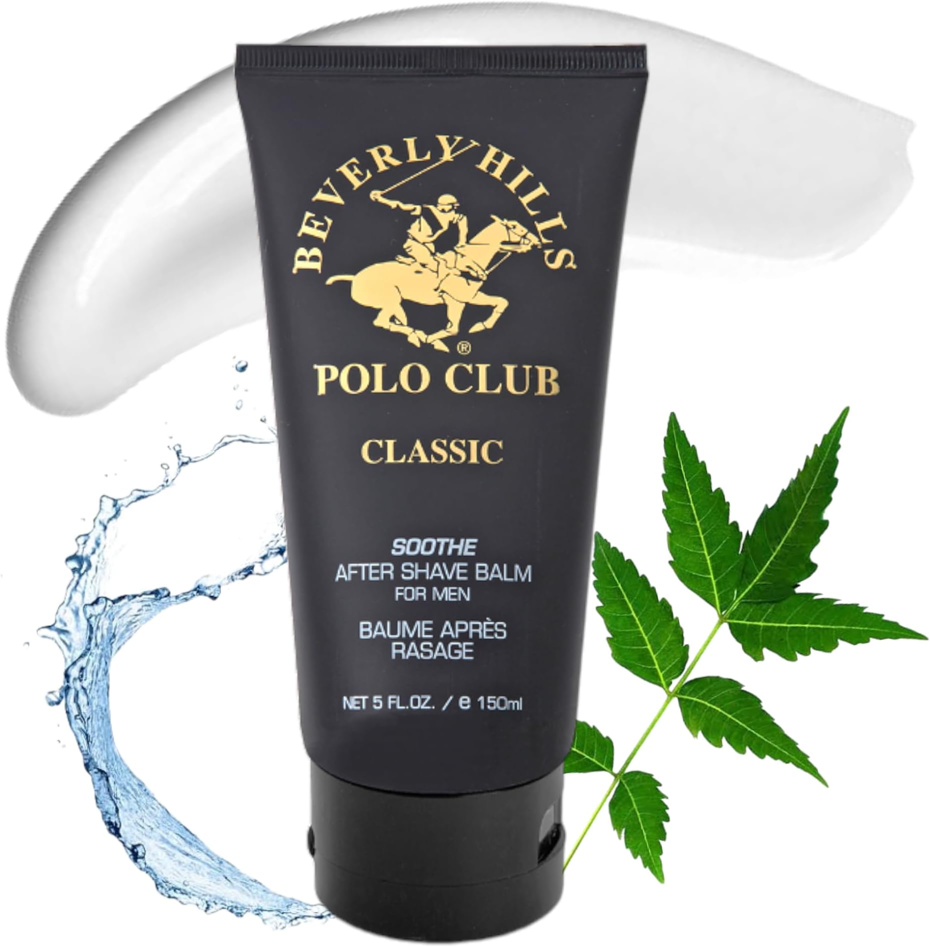 Beverly Hills Polo Club Classic Soothing After Shave for Men | Authentic Musk & Woody Scent | Calms & Refreshes Skin, Long-Lasting | 5oz Travel Size