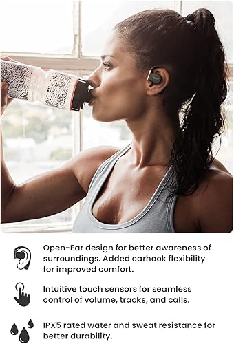 Miniatura 3 de Cleer ARC II Sport Auriculares de Oreja Abierta, Auriculares Inalámbricos Verdaderos con Micrófono Dual, Resistentes al Sudor, Conexión Multipunto,