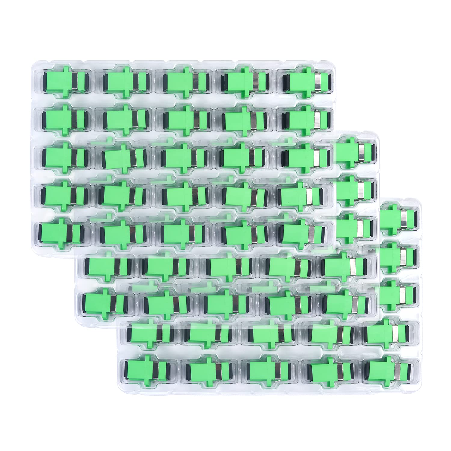100 Pack Fiber Optical Coupler, SC/APC Singlemode Fiber Optic Adapter, SC Female to SC Female APC Single Mode Fiber Optical Coupler, Network Internet Connector Adapter with Mount Panel