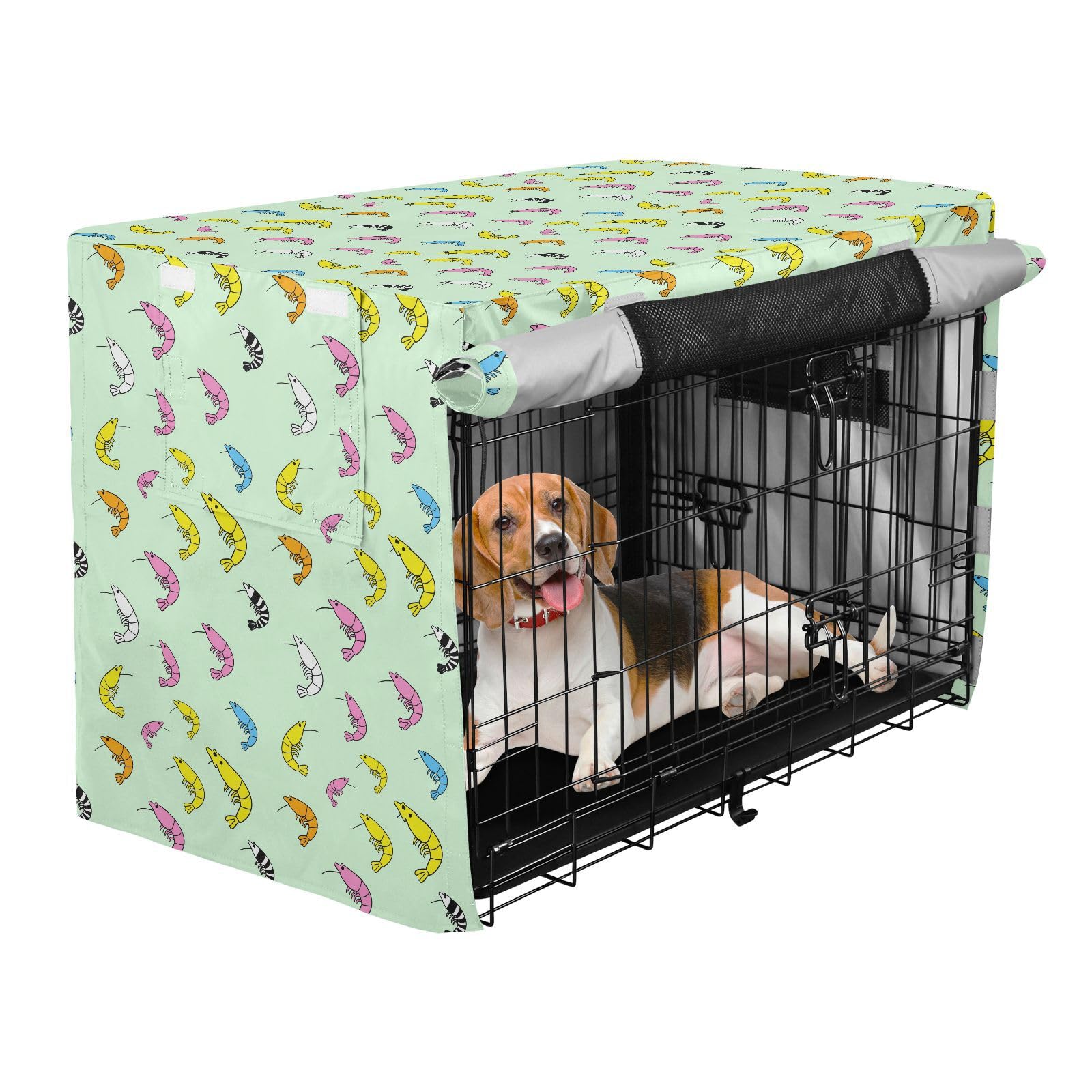 Housse de cage pour chien XL pour apaiser votre animal au jardin motif frais