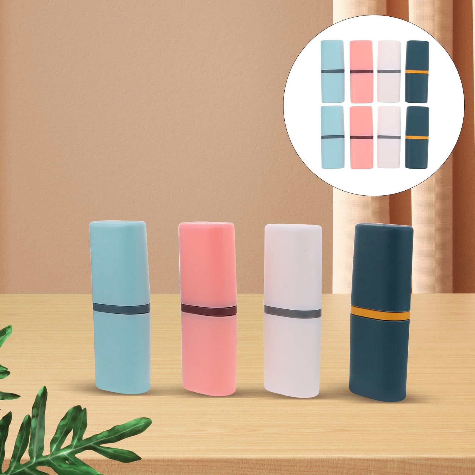 8 pezzi Porta Spazzolino da Viaggio con Custodia Contenitore per Dentifricio e Bicchiere Portatile Organizer Igienico in Plastica Robusta per Casa Campeggio Scuola e Business Trip