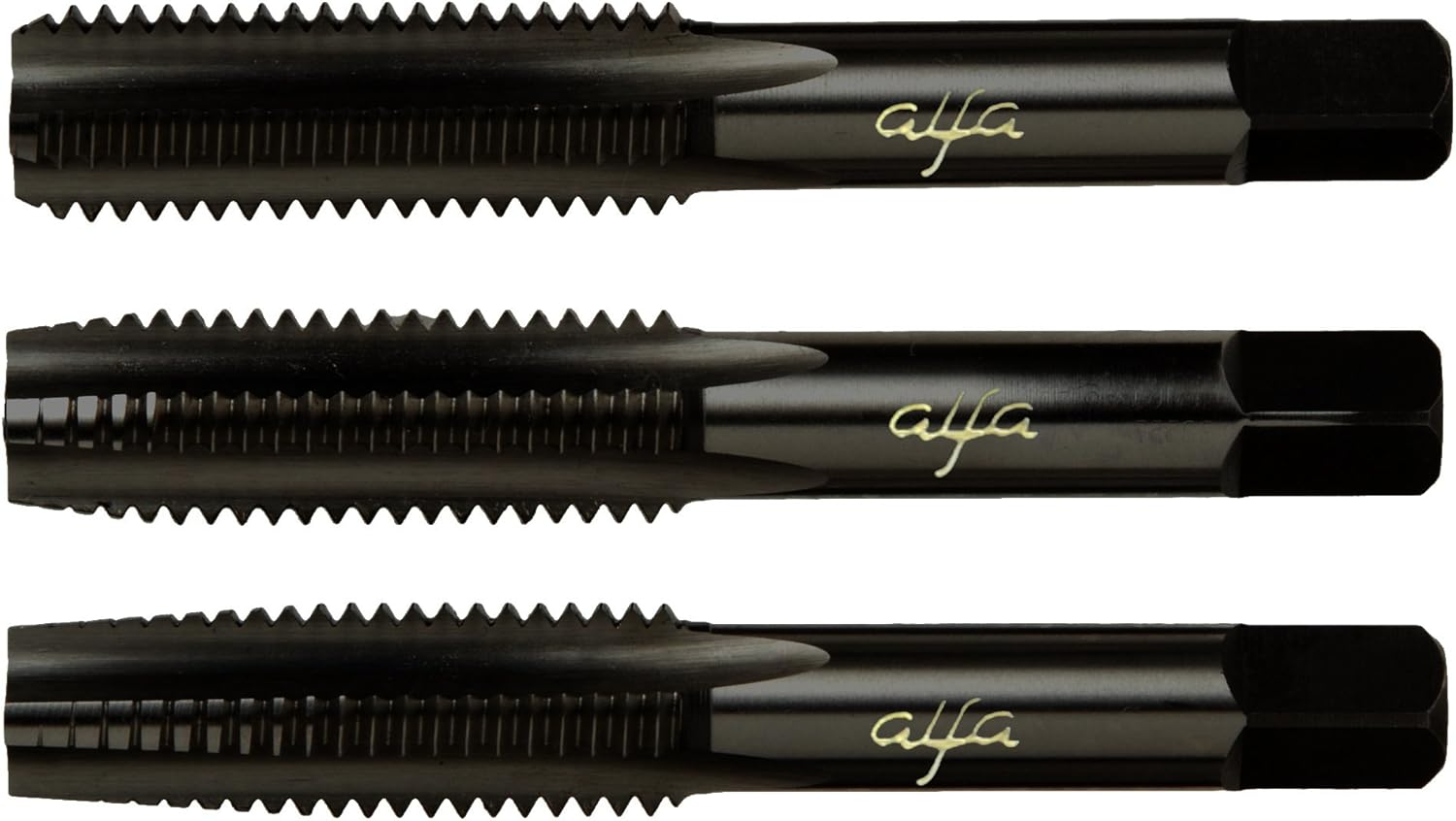 Alfa Tools HTS80013 8-32 Hss Black Oxide Alfa Hand Tap Set Made In USA,
