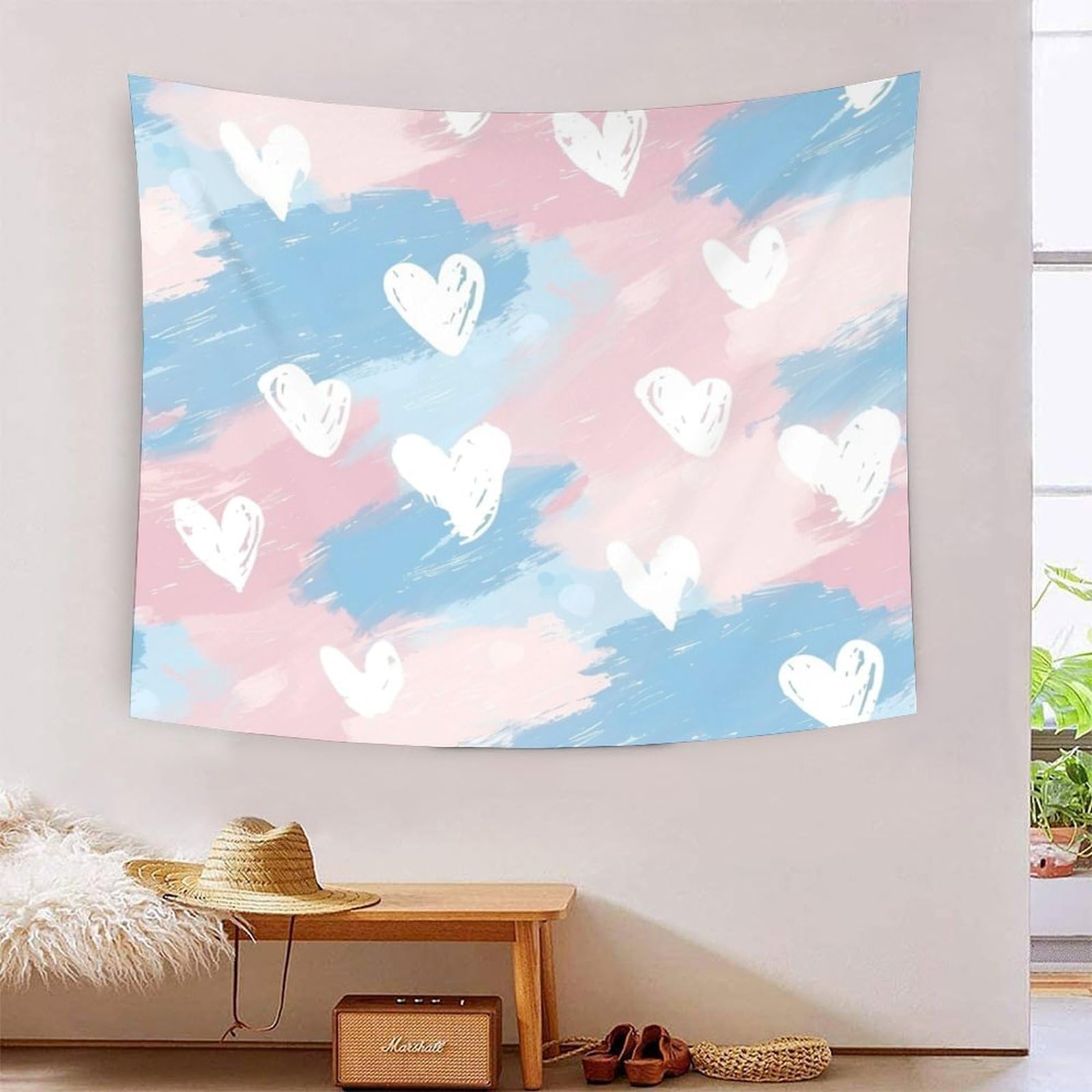 HLXZMCVBT 3D Love Print Wall Blanket Home Decoration Bedding Poster Wall Art Tapestry Wall Hanging Tapestries Soft Polyester for Bedroom Living Room Dorm Decor 100cmx150cm