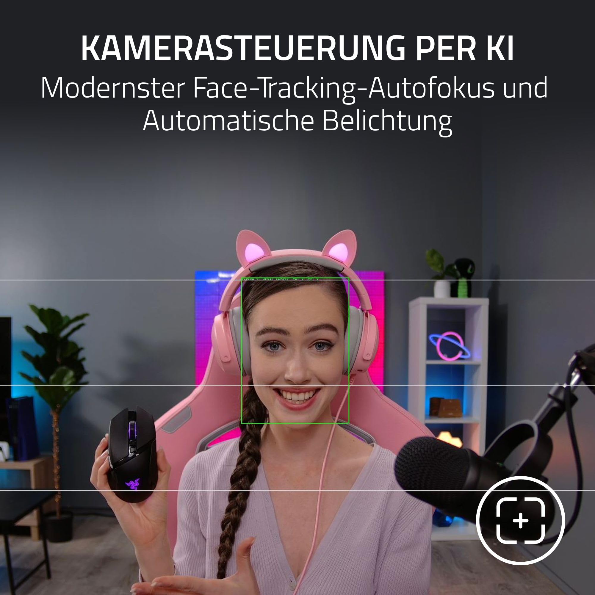 Razer Kiyo Pro Ultra - 4K-Webcam für Content und Streaming Kreation (Ultra High Dynamic Range-UHDR, UltraHD 4K 30 FPS/1080P 60 FPS, Autofokus mit KI, Lichtsensor mit 2,9 μm) Schwarz