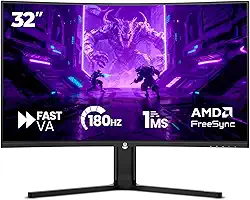 Monitor Gamer Curvo Haiz 32” LM32GM VA Full HD 180Hz 1ms FreeSync HDR10 HDMI DisplayPort Curvatura R1500