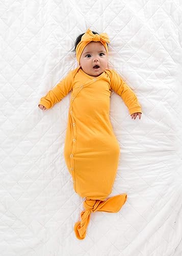 Miniatura 7 de Copper Pearl Vestido de bebé anudado - Pijamas de recién nacidos anudados para bebé niño y niña, vestidos de bebé de manga larga suaves y elásticos